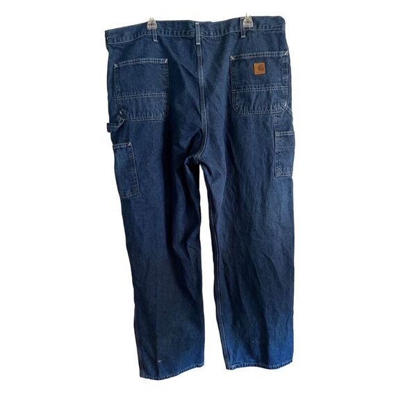 Men's Carhartt Dungaree Fit Jeans Size 44x32 100% Cotton Work Jeans - Picture 2 of 7